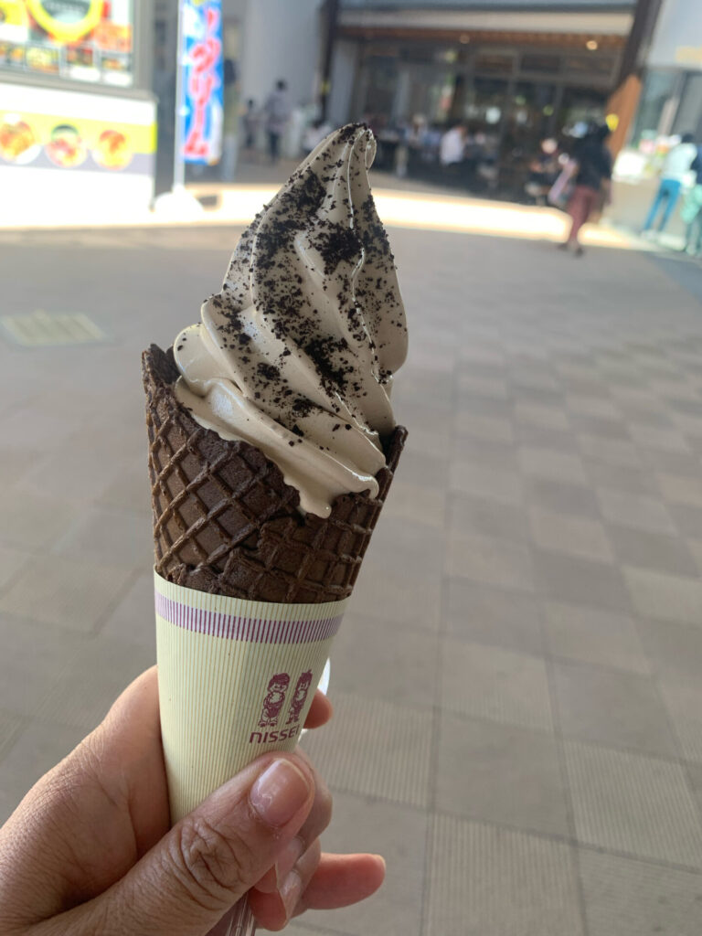 道の駅で食べたコーヒーのアイスクリーム