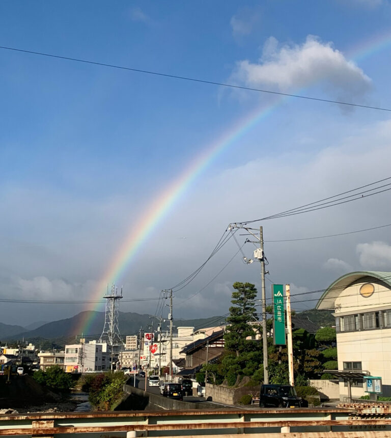 橋から見た虹